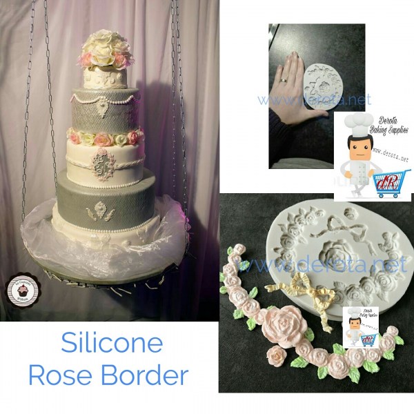 Derota cetakan silikon rose border